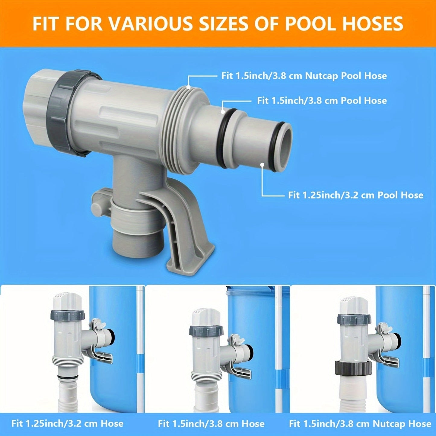 Pool Plunger Valve with Holder for Garden, Patio and Yard Use, with the Listed Configuration