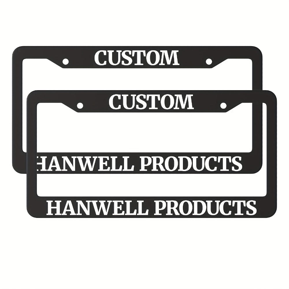 Custom License Plate Frame – 6 Font Styles, Heavy-Duty Weather-Resistant Car Tag Holder, Personalized Front & Rear License Plate Border