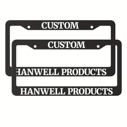 Custom License Plate Frame – 6 Font Styles, Heavy-Duty Weather-Resistant Car Tag Holder, Personalized Front & Rear License Plate Border