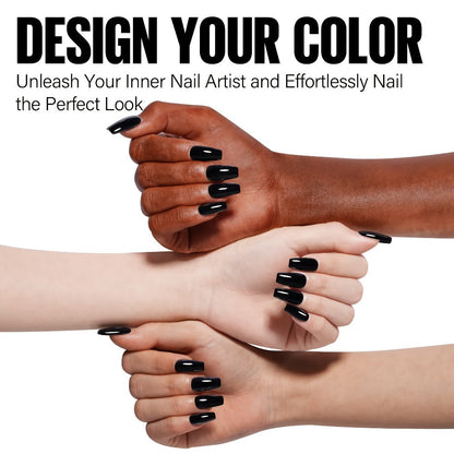 Gel Nail Polish in 16ml Deep Black for Solid Color, Stamping, French Tips and Chrome Base for Nail Art