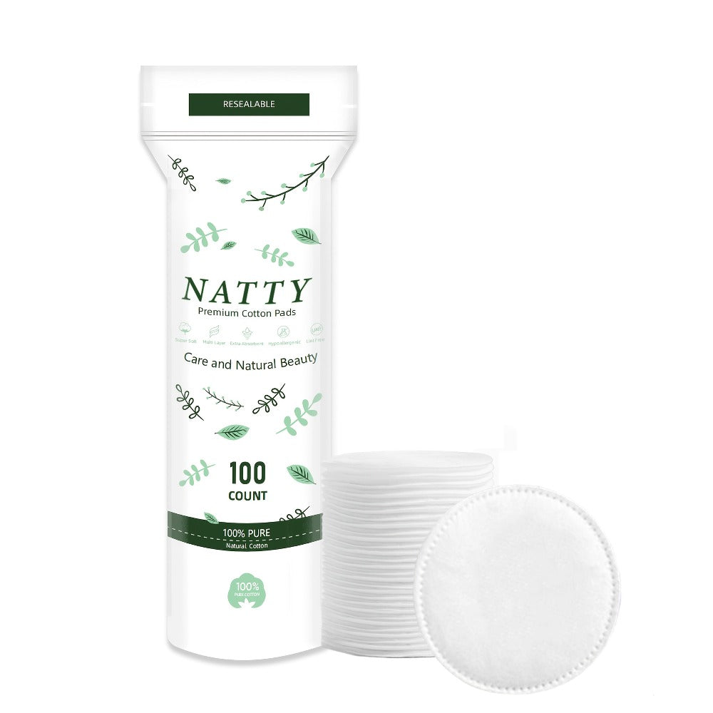 Makeup Remover Pads 600 Count Soft Hypoallergenic Lint-Free Cotton Rounds 360 Locking Edge Unscented Absorbent Disposable Face Pads