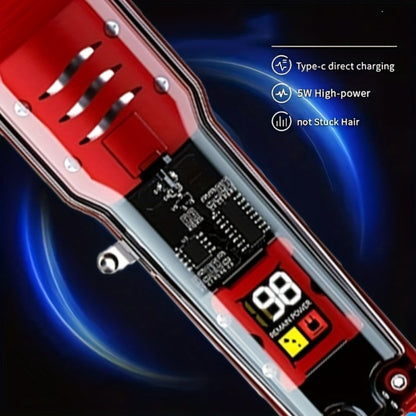 Hair Clipper Kit for Men Cordless USB Rechargeable LCD Screen Beard Trimmer Hair Cutting Set for Entryways, Bedrooms and Living Spaces