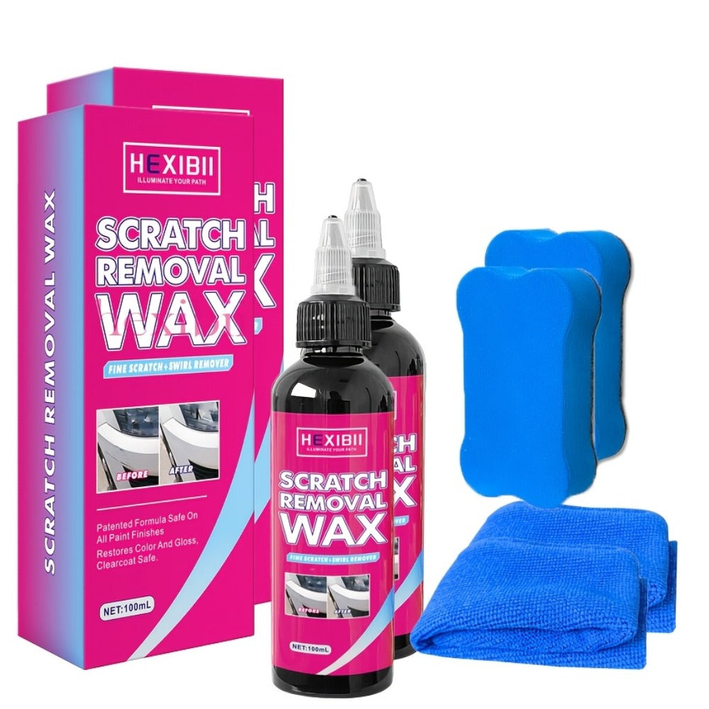 Car Scratch Remover Wax 2-Pack – Liquid Formula for Fine Surface Scratch Repair on Cars, RV, Trucks & Motorcycles