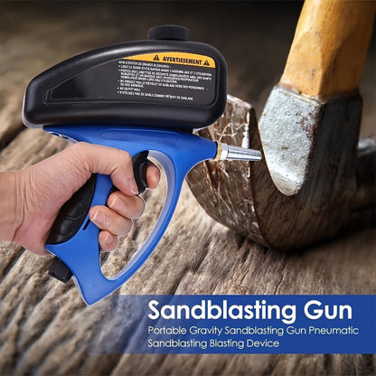 Sandblaster Gun for Air Compressor Pneumatic Abrasive Blasting, 90 PSI Max, 500ml Tank, Small Nozzle