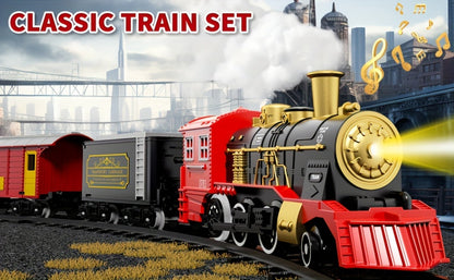 Electric Train Set for Kids with Steam Locomotive Engine Lights & Sound with the Listed Color, Size or Set Options for Everyday Use