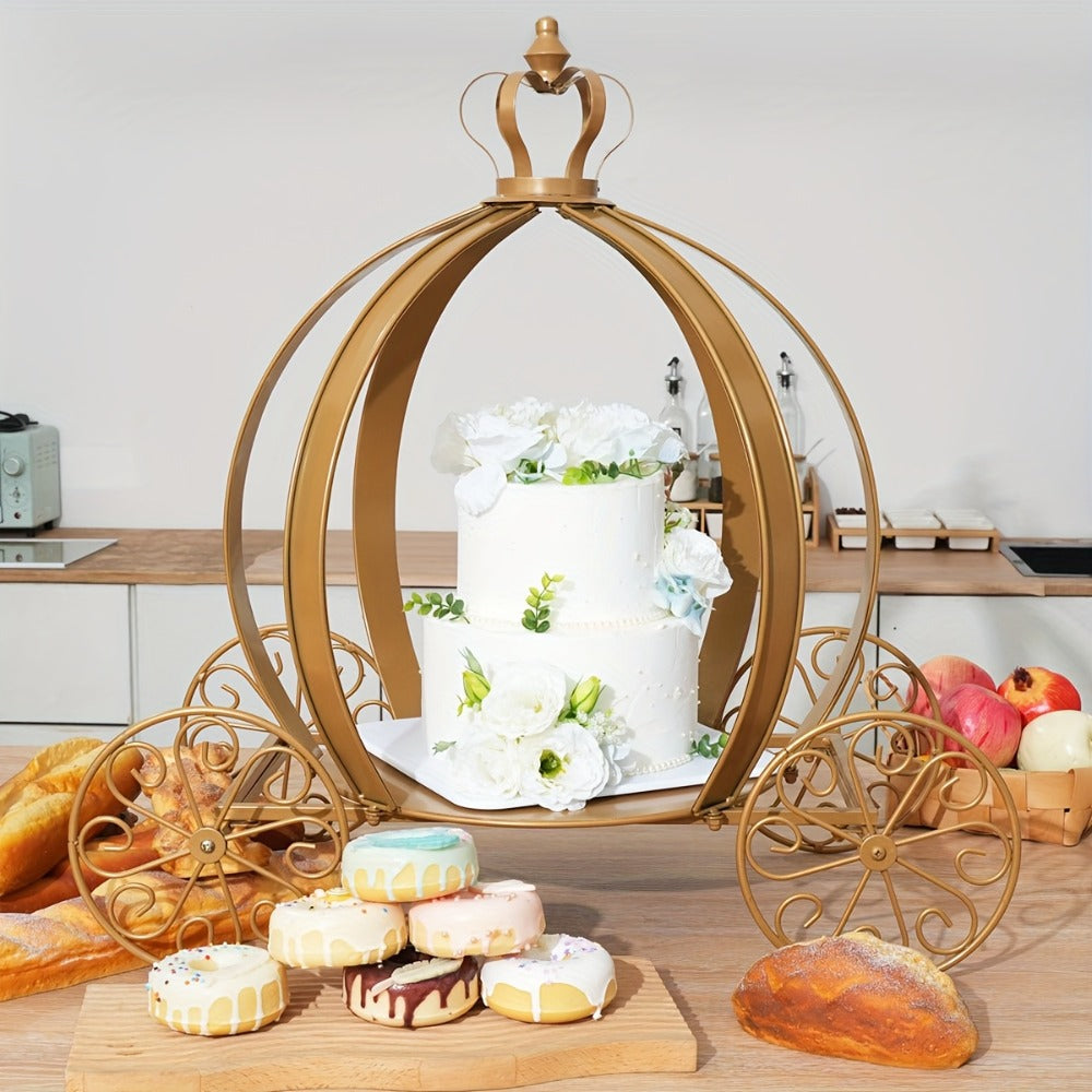 Cinderella Pumpkin Carriage Cake Stand 25 Inch - Princess Wedding Centerpiece Decoration for Entryways, Bedrooms and Living Spaces
