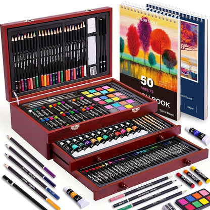 175-Piece Deluxe Art Set in Wooden Case with the Listed Color, Size or Set Options for Everyday Use