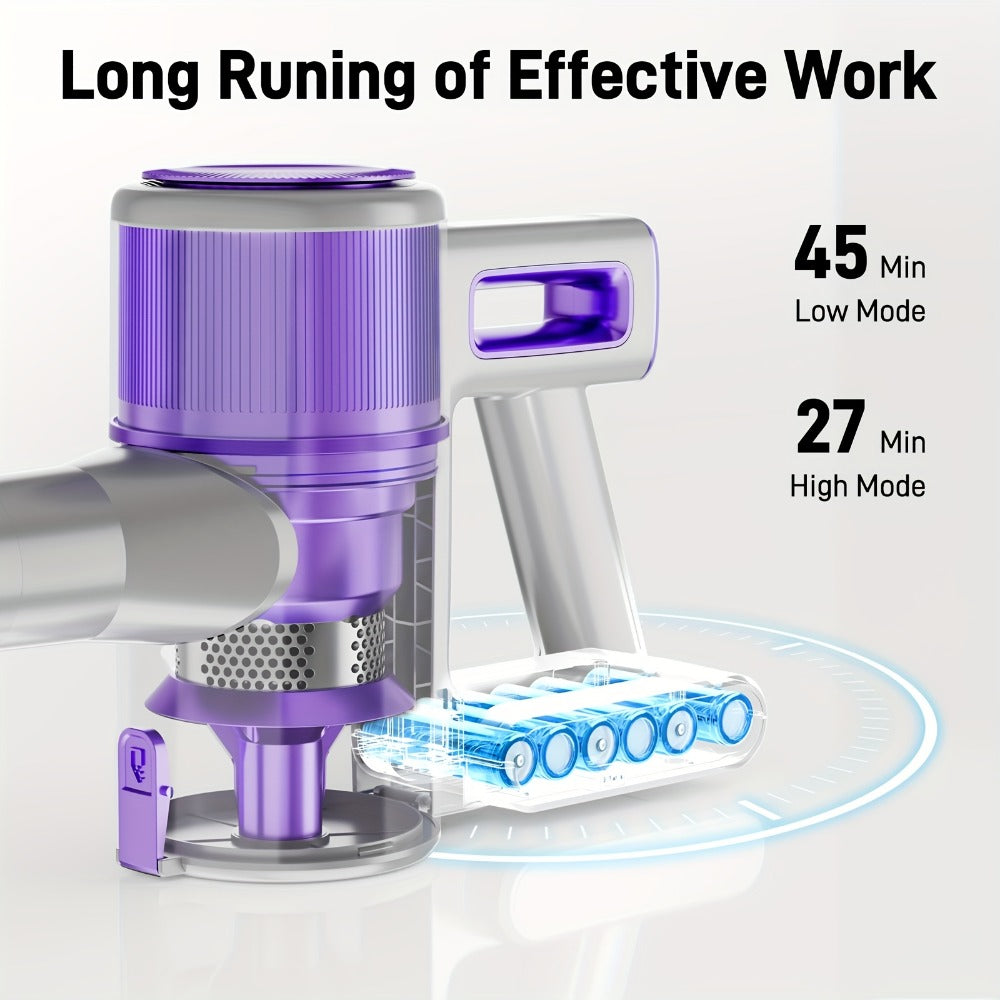 45KPA Cordless Stick Vacuum Cleaner 8-in-1 Rechargeable, Up to 45 Min Runtime Handheld Vacuum for Carpet Pet Hair Hardwood Floor Home