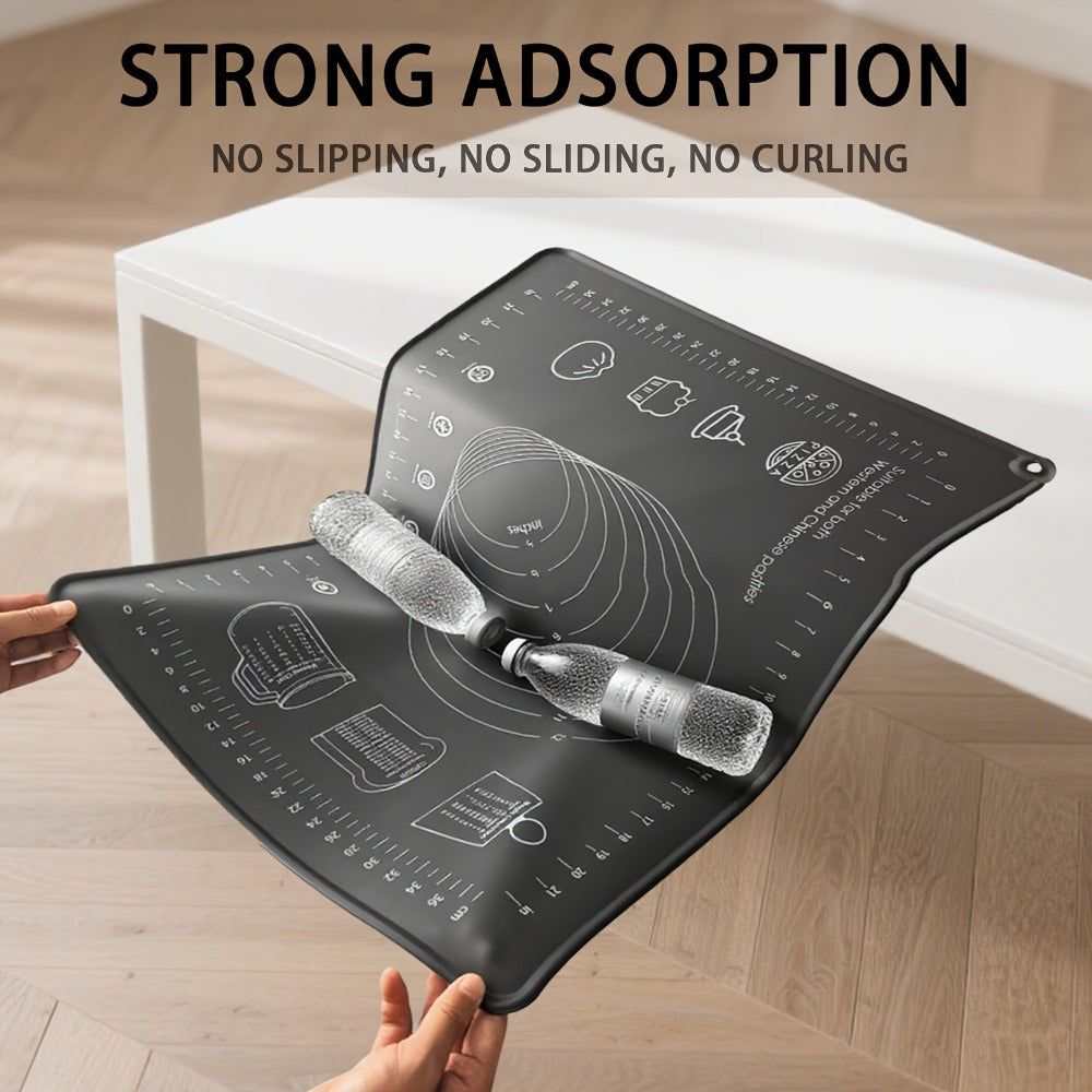 Silicone Pastry Mat Extra Thick Baking Mat with Measurements for Dough Rolling Pizza Cake for Entryways, Bedrooms and Living Spaces