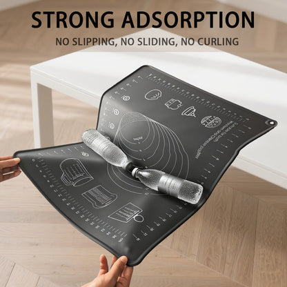 Silicone Pastry Mat Extra Thick Baking Mat with Measurements for Dough Rolling Pizza Cake for Entryways, Bedrooms and Living Spaces