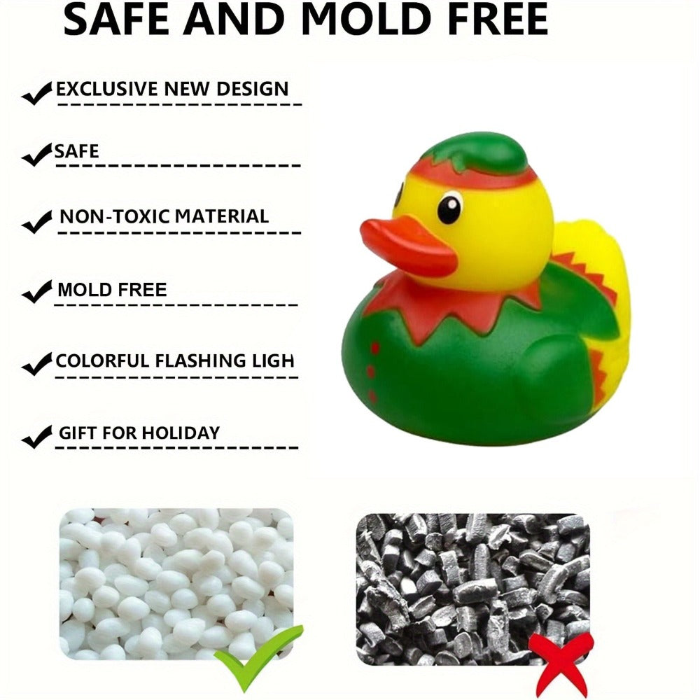 Light Up Duck Bath Toys for Toddlers, Color-Changing Floating Rubber Ducks, Sensory Water Bath Time Toys for Boys & Girls