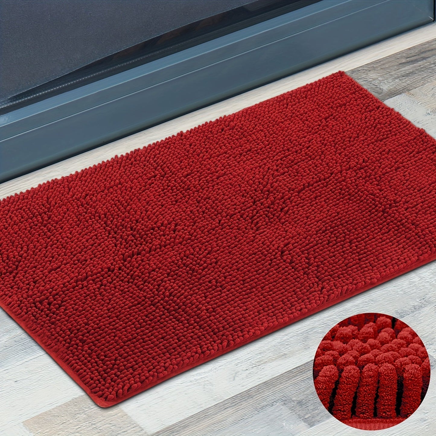 Chenille Doormat Absorbent Non-Slip Washable Indoor Outdoor Mat – Soft Shaggy Entryway Rug for Muddy Paws