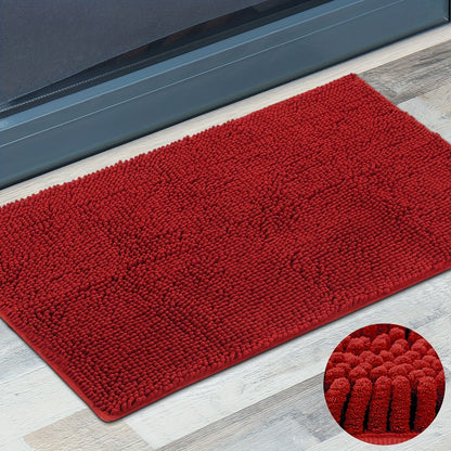 Chenille Doormat Absorbent Non-Slip Washable Indoor Outdoor Mat – Soft Shaggy Entryway Rug for Muddy Paws