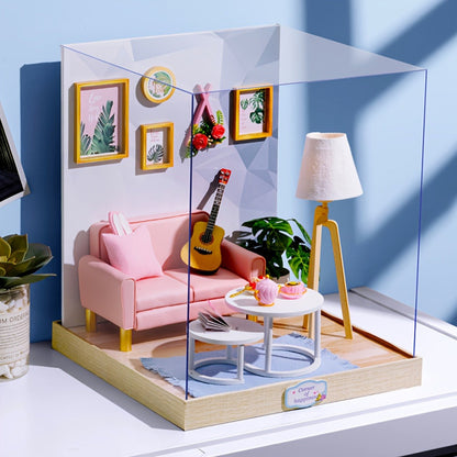 DIY Miniature Dollhouse Kit with Dust Cover Small, Mini House Model No Glue with the Listed Color, Size or Set Options for Everyday Use