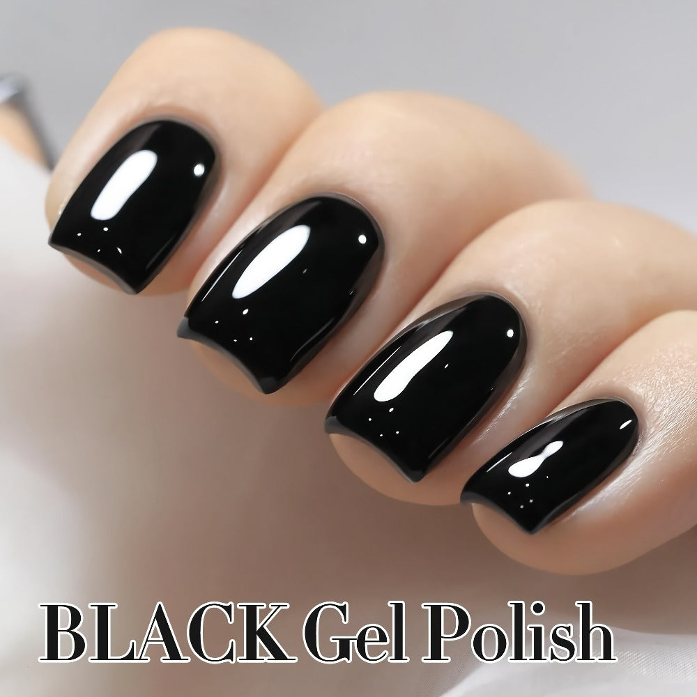 Gel Nail Polish in 16ml Deep Black for Solid Color, Stamping, French Tips and Chrome Base for Nail Art