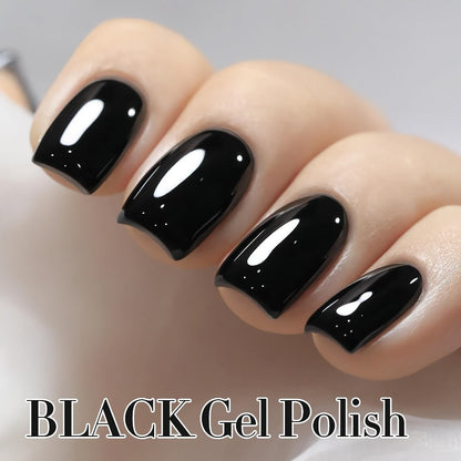 Gel Nail Polish in 16ml Deep Black for Solid Color, Stamping, French Tips and Chrome Base for Nail Art