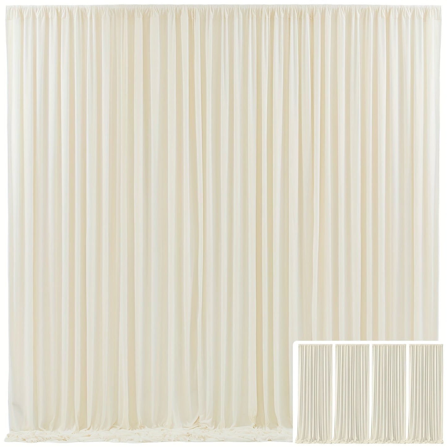 Blackout Backdrop Curtain 4 Pack 5x10 Ft - Heavyweight Nonwoven, Wrinkle-Resistant for Entryways, Bedrooms and Living Spaces