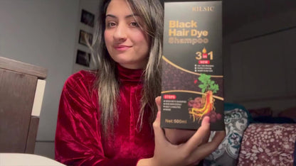Herbal Hair Dye Shampoo 3-in-1 with Plant Squalene 2pcs 16.91oz, Instant Gray Hair Coverage, Natural Color in Minutes