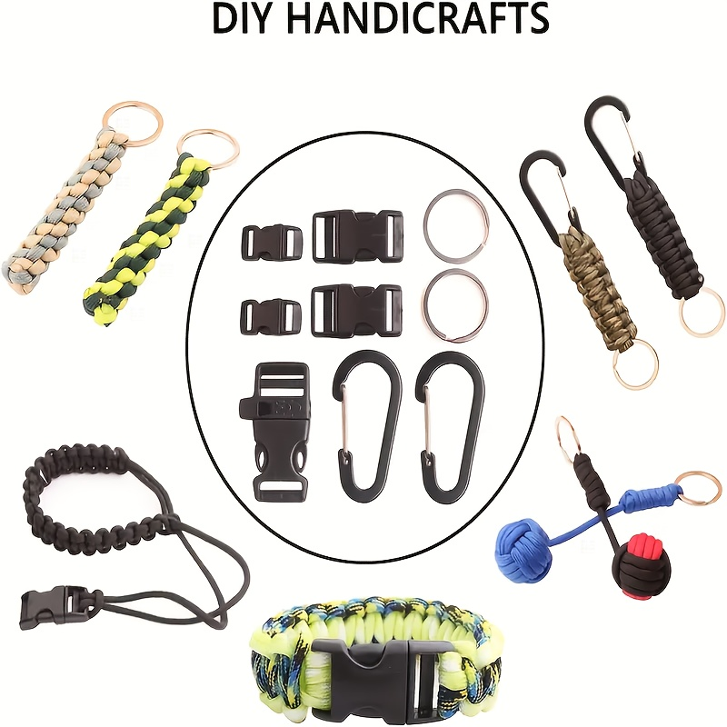 Paracord Bracelet Making Kit DIY Nylon Rope Craft Set with 5 Types of Buckles for Bracelets Keychains Lanyards Survival Gear Beginner