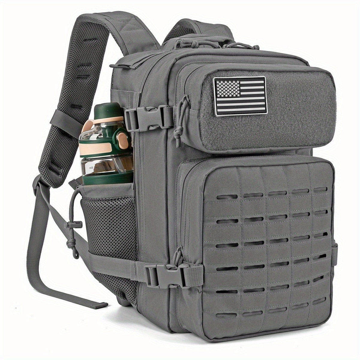 25L Tactical Laptop Backpack with Dual Side Bottle Pockets and Nine Color or Pattern Options