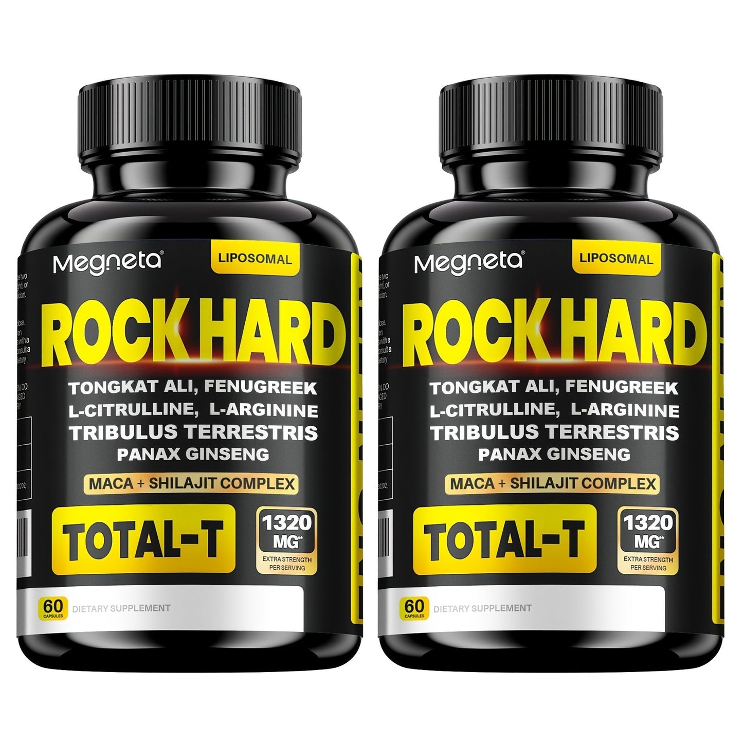 Rock Hard Supplements 180 Capsules 90-Day Supply – L-Arginine, Tongkat Ali, Tribulus & Fenugreek Plant Blend for Men's Energy