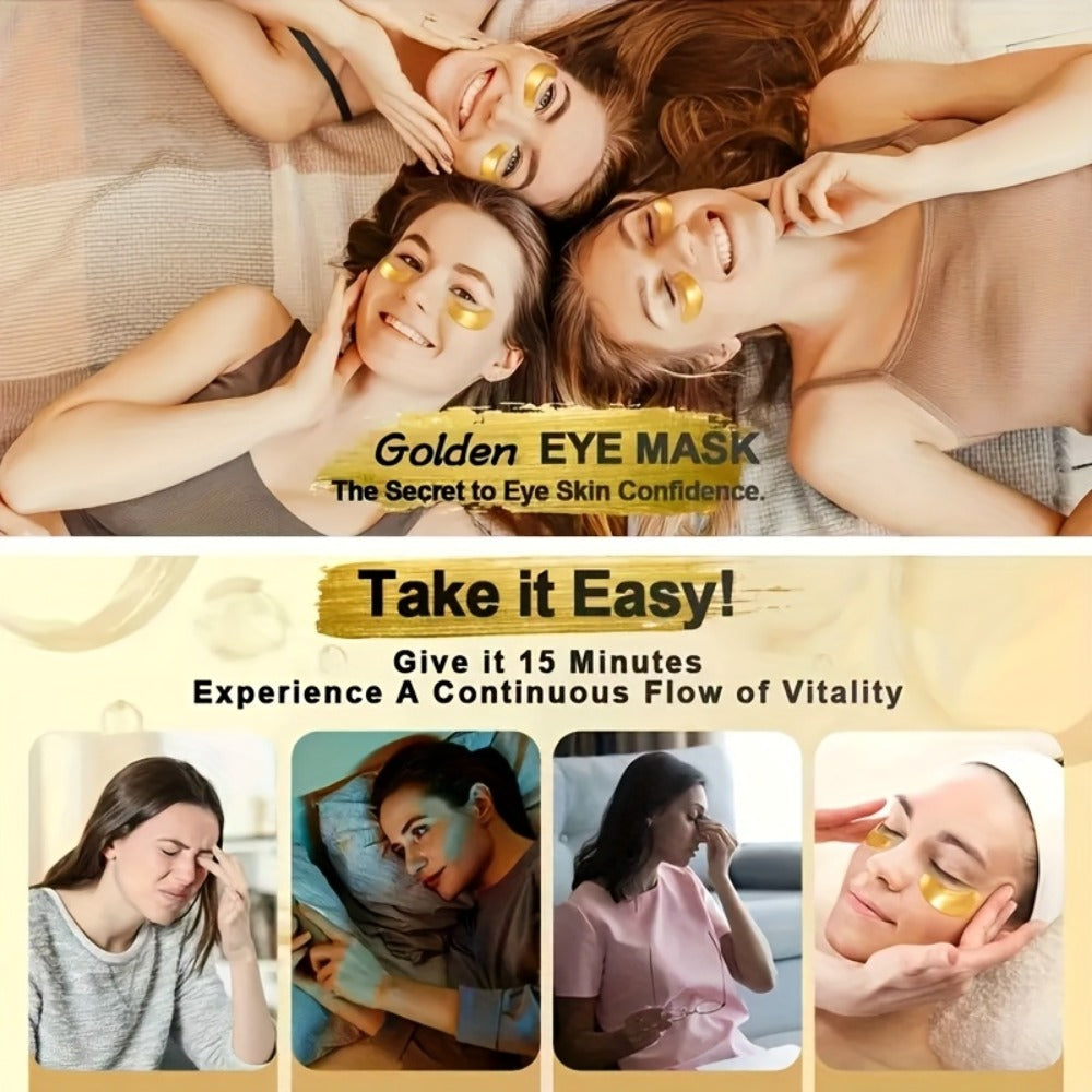 Under Eye Patches 24K Gold 24 Pairs – Collagen Hyaluronic Acid Eye Mask for Fine Lines, Wrinkles, Puffiness & Dark Circles
