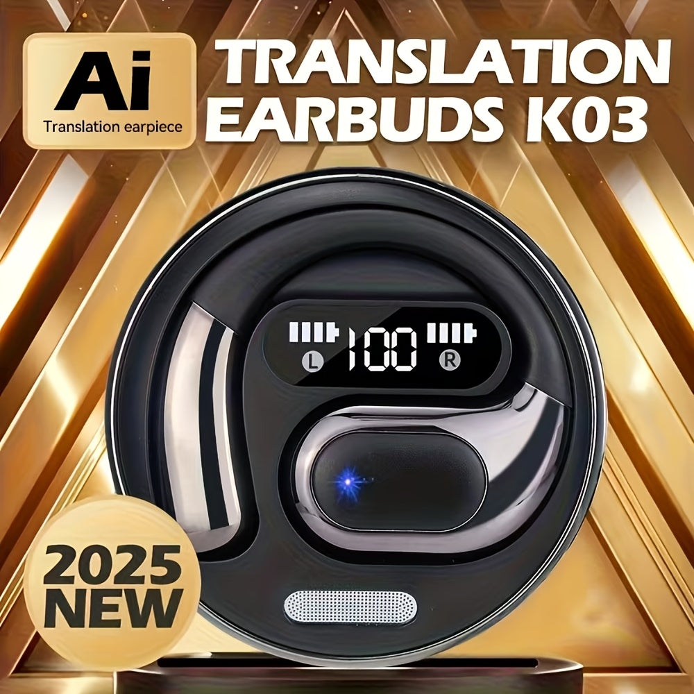 156-Language-Labeled Open-Ear Translation Earbuds with Bluetooth 5.1 Marking, Display Case and Nine Styles