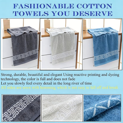 Bath Towels Set of 3 400GSM Microfiber Towels with Coastal Pattern for Bathroom and Spa for Home and Guest Use