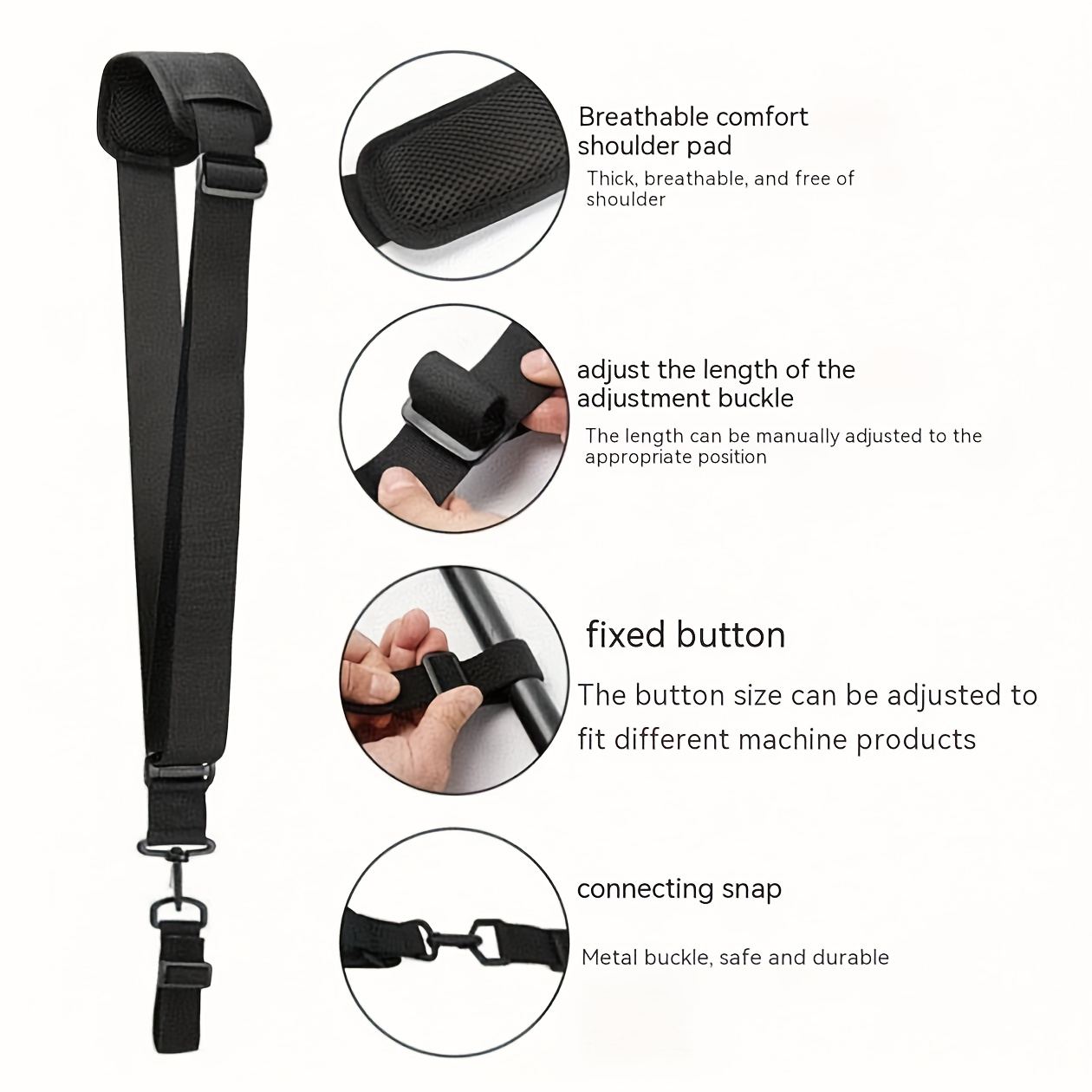 Weed Trimmer Shoulder Strap 2-Pack Upgraded Metal Clip Compatible with EGO Greenworks Leaf Blower Shrub Trimmer String Trimmer Harness