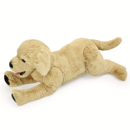 Plush Toy Golden Retriever 21-Inch Lying Puppy with Soft Coat for Large Cuddly Display and Gifting