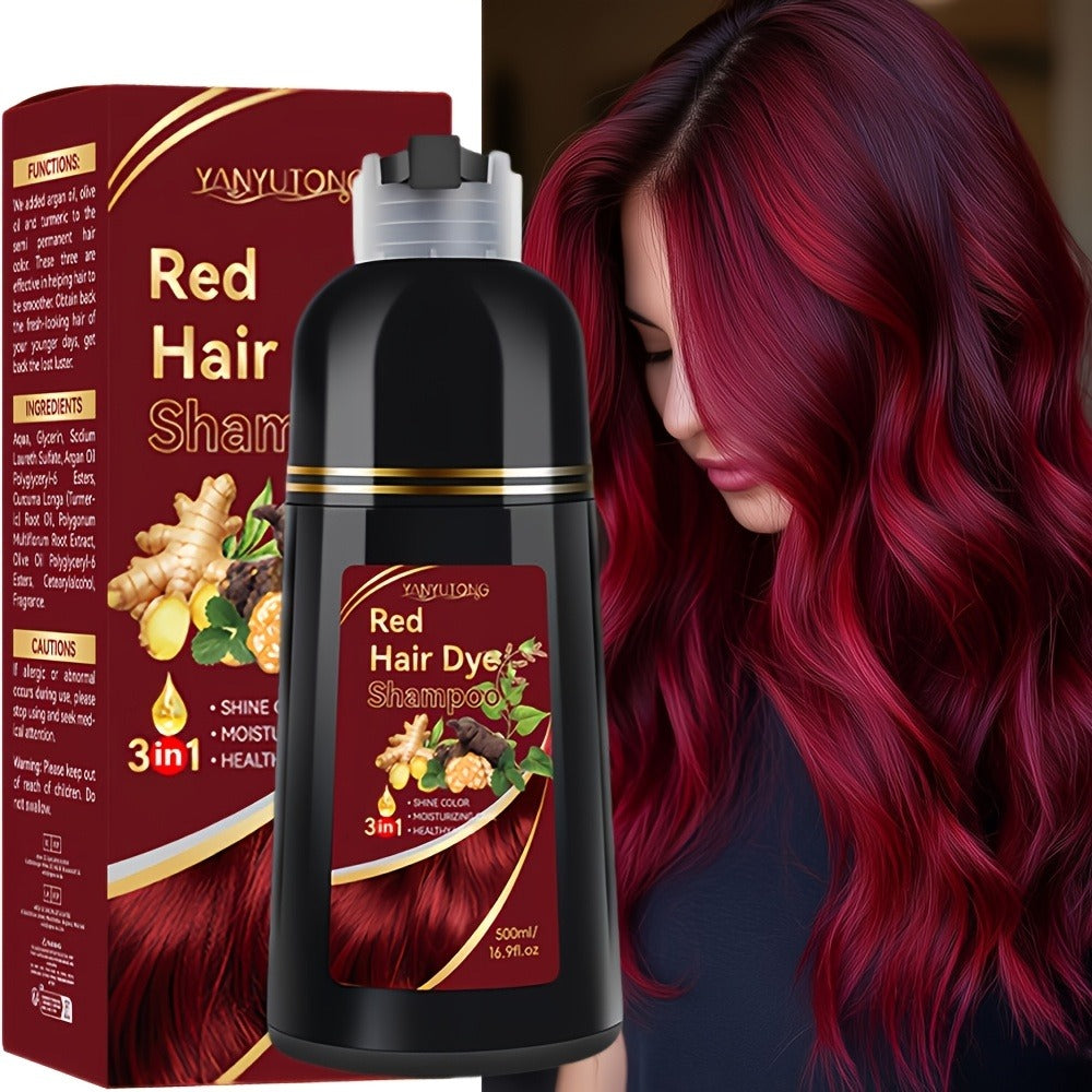 Ammonia-Free Herbal Hair Color Shampoo 3-in-1 Colors in 15 Minutes Lasts 30 Days – Semi Permanent Gray Coverage Moisturizing Cleansing Black