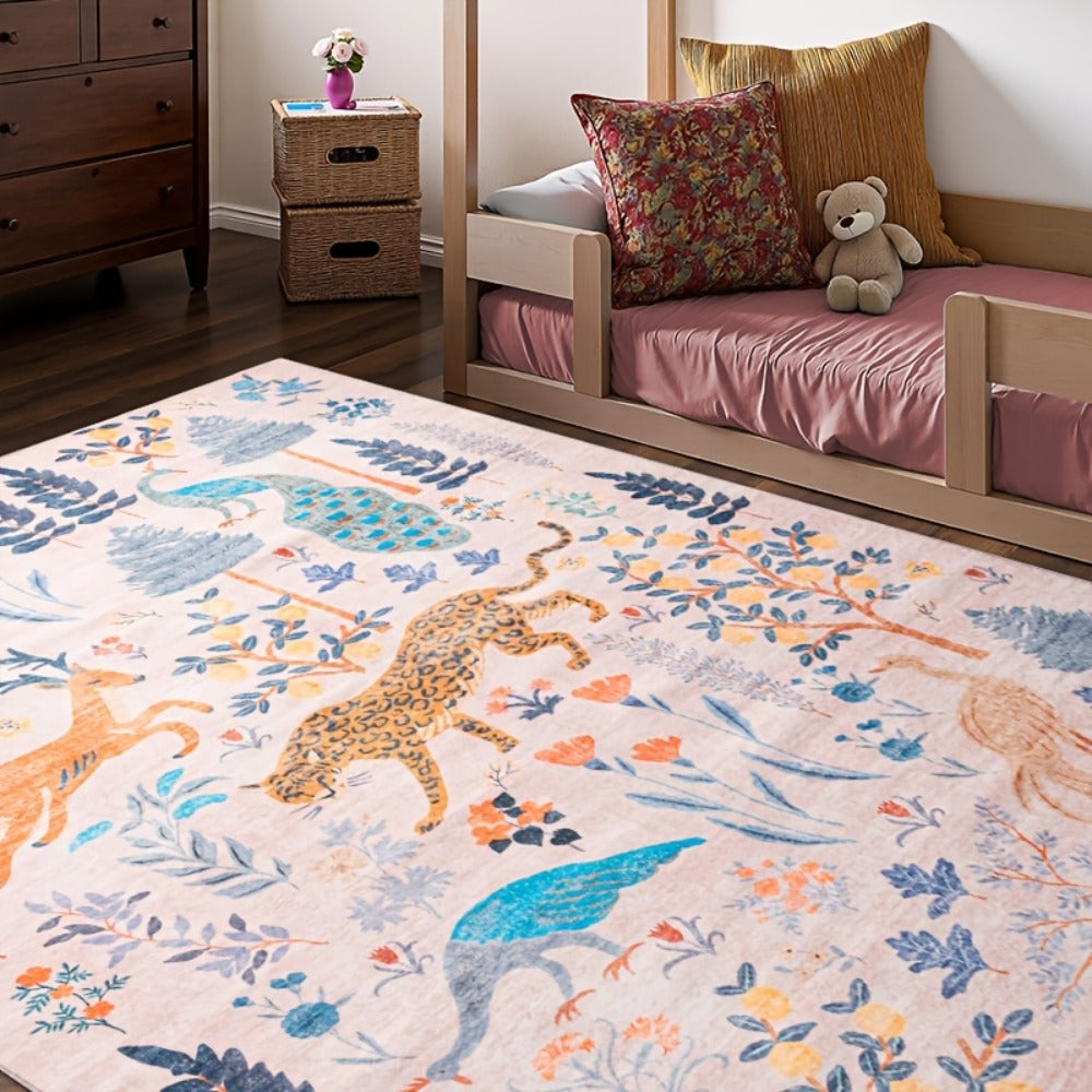 Area Rug 8x10 Floral, Forest and Geometric Print Collection with Six Machine-Washable Options