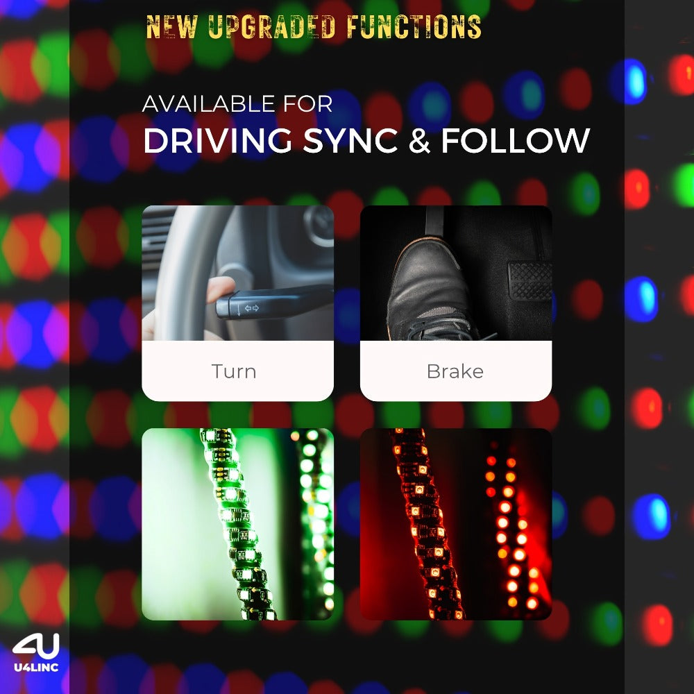 RGB LED Whip Lights for UTV ATV – 1ft/2ft/3ft/4ft Spiral Color Changing Neon Light Whips with Remote & App Control, Music Sync
