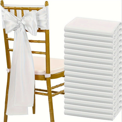 100pcs Satin Chair Sashes Bows for Wedding Banquet Party Event Decoration, 13 Colors, 18×275cm