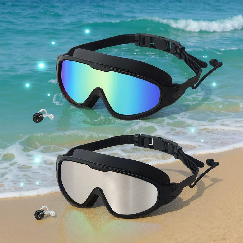 Anti-Fog Swim Goggles 2-Pack UV Protection Wide Lens Adult