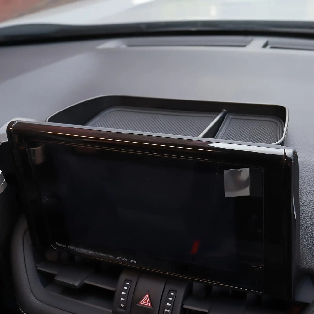 Car Dashboard Non-Slip Tray Organizer – Rubber Base Open Front Holder for Phone Keys Coins Cards, Universal Anti-Slip Car Dash Storage Tray