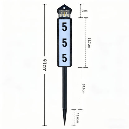 Solar House Number Light Outdoor, LED Address Sign Wall Lamp with Light Sensor, 3 Lighting Modes