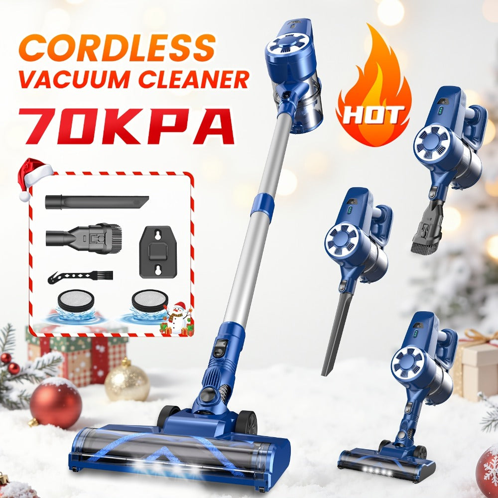 Cordless Vacuum Cleaner Stick Vacuum, MAX 70Kpa Suction, 45-Min Runtime, Anti-Tangle, 50.72oz Dust Cup