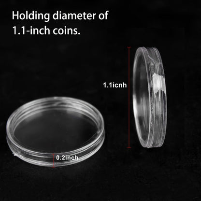 Clear Coin Capsules 300PCS with Adjustable EVA Foam Gaskets, Plastic Round Coin Holders for Collectors