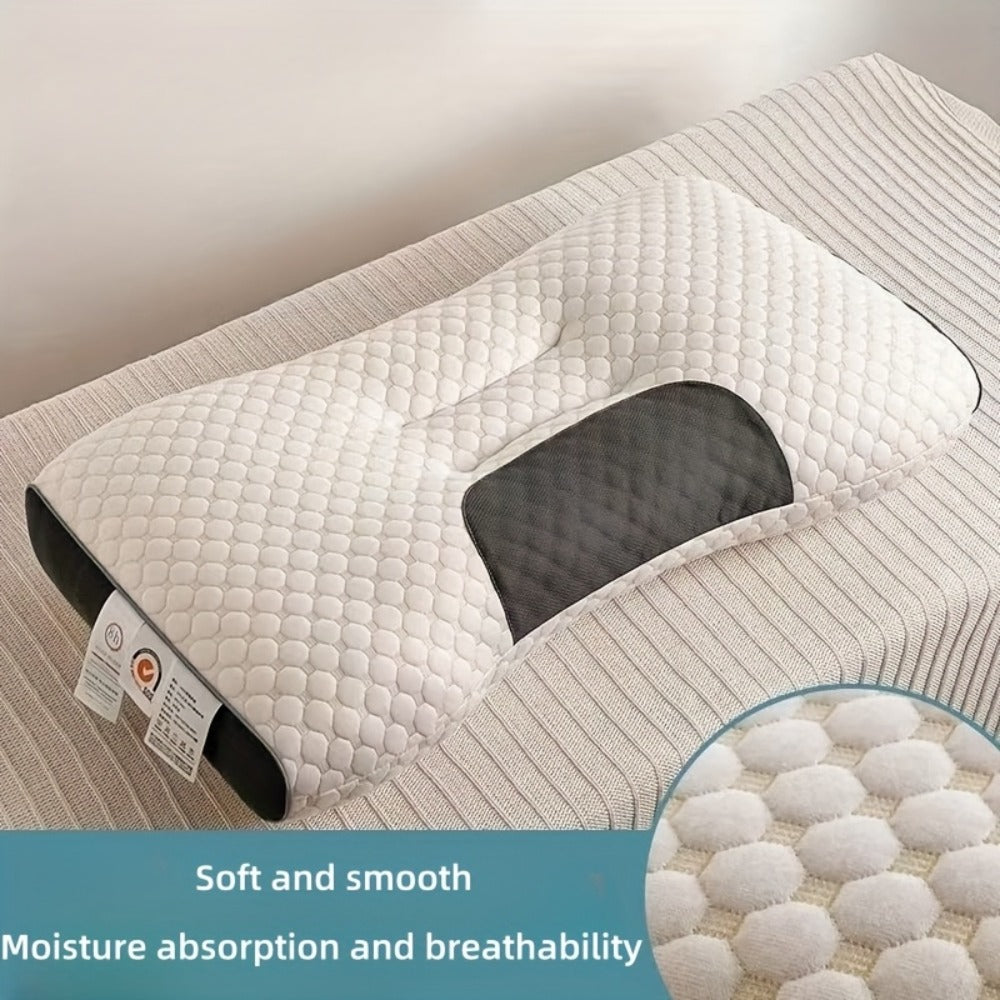 Cervical Neck Support Pillow Soft Knitted Ergonomic Orthopedic Contour Pillow for Deep Sleep – Non-Collapse High Pillow Core All Seasons