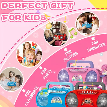 Kids Light-Up Singing Machine Toy with Microphone, All-in-One Music Toy for Boys & Girls Ages 3-7