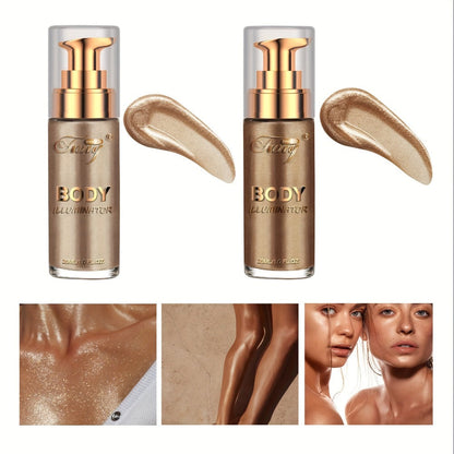 Liquid Luminizer Set of 2 Shimmer Highlighter for Face and Body Glow – All-in-One, for Makeup, Travel and Everyday Vanity Use