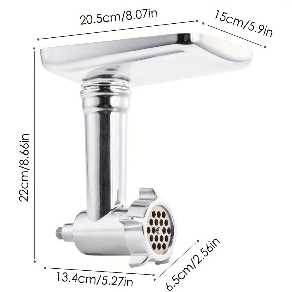Metal Meat Grinder Attachment for KitchenAid Stand Mixers with 4 Grinding Plates 4 Blades for Home Cooking, Dining and Outdoor Meals