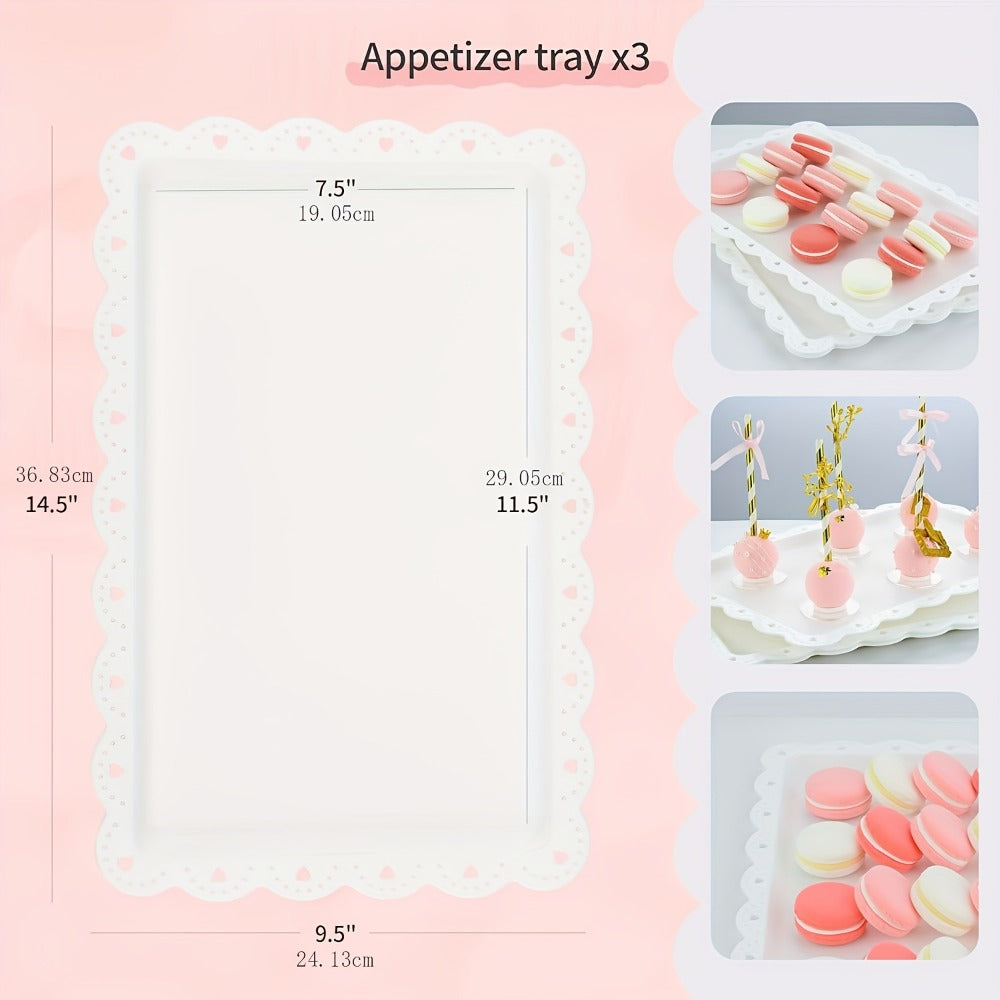 Tiered Cupcake Stand Set 10pcs – 3 Double Layer & 3 Triple Layer Dessert Stands + 4 Appetizer Trays for Birthday Wedding Party