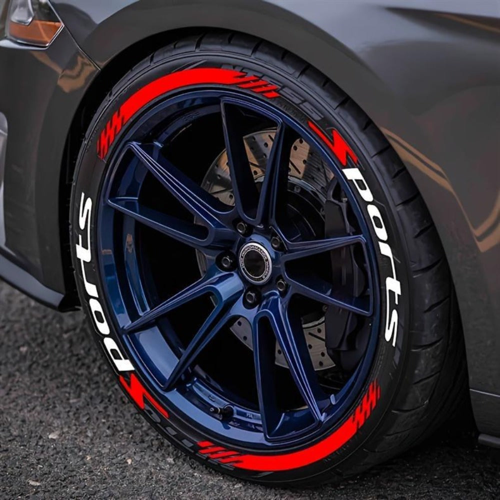Tire Letter Stickers – Sport Racing PVC Tire Decals for Car & Motorcycle, Self-Adhesive Raised Letter Stickers
