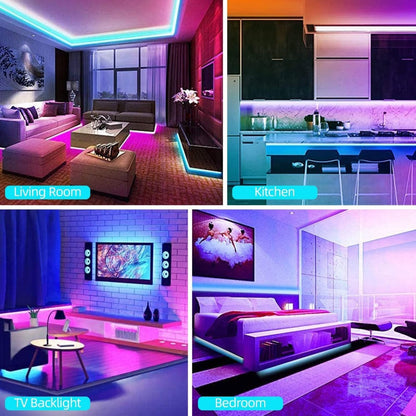 RGB Smart IC LED Strip Light Kit, 25ft to 200ft with App, Handheld Remote, Music Mode and Five Length Options