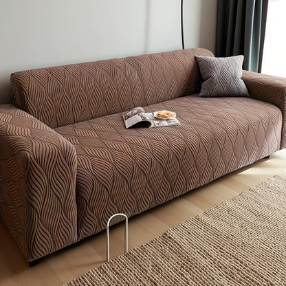 Sofa Cover Polar Fleece Modern Jacquard Elastic Slipcover with Elastic Fit for 1 to 4-Seater Sofas