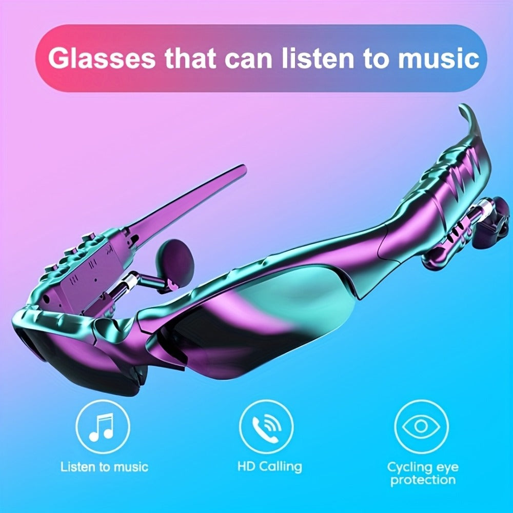 Open Ear Bluetooth Audio Glasses with Built-In Earbuds, Wireless Smart Sunglasses for Music & Hands-Free Calls