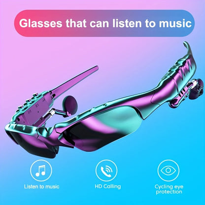 Open Ear Bluetooth Audio Glasses with Built-In Earbuds, Wireless Smart Sunglasses for Music & Hands-Free Calls