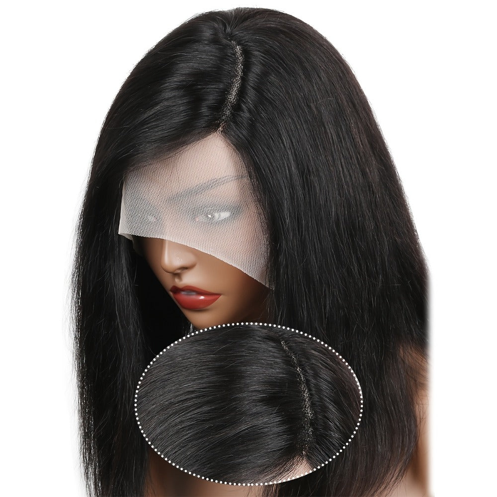 Lace Front Bob Wig Human Hair T Part 13x4 Pre-Plucked 180% Density Straight Side Part Natural, for Home, Travel and Salon Hair Styling